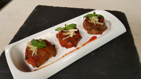 Tortini di parmigiana di melanzane Tortini di parmigiana di melanzane