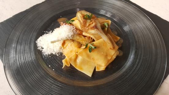 Frappe di polenta con coniglio Frappe di polenta con coniglio