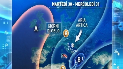 Italia nella morsa del gelo: una fine d'anno tra freddo artico e vento forte Italia nella morsa del gelo: una fine d'anno tra freddo artico e vento forte
