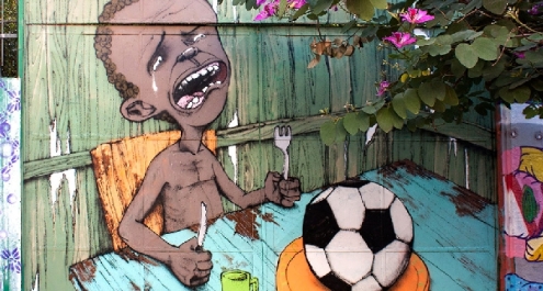 Mondiali, graffito contro Brasile 2014 spopola sul Web Mondiali, graffito contro Brasile 2014 spopola sul Web