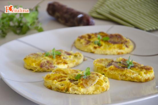 Frittatine con salame e robiola Frittatine con salame e robiola