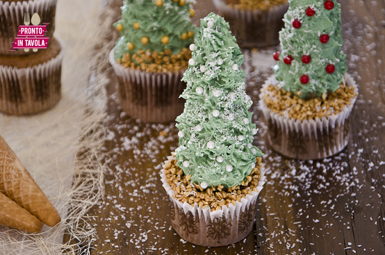 Cupcake albero di Natale Cupcake albero di Natale