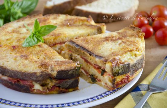 Torta di pane e mozzarella di bufala Torta di pane e mozzarella di bufala