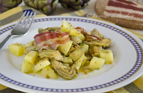 Spadellata di carciofi, patate e guanciale Spadellata di carciofi, patate e guanciale