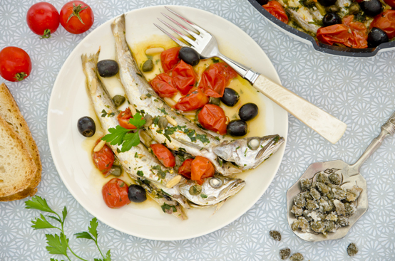 Merluzzo con olive e capperi Merluzzo con olive e capperi