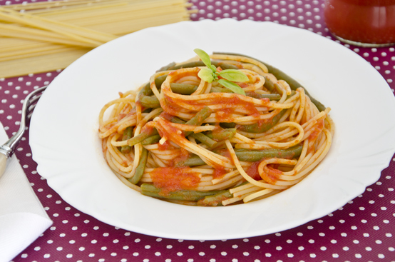 Spaghetti ai fagiolini verdi Spaghetti ai fagiolini verdi