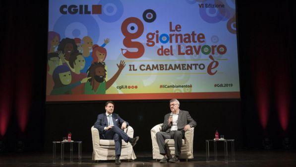 maurizio landini giuseppe conte politica
