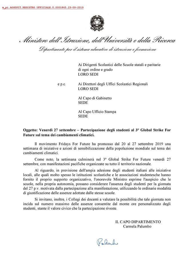 circolare, ambiente, fioramonti, manifestazioni