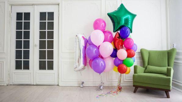 casa, arredo, palloncini, festa, palloncini colorati