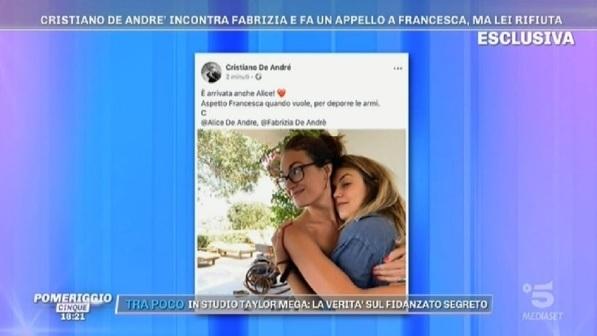 Fabrizia de André si riavvicina al padre Cristiano, che lancia un appello anche a Francesca