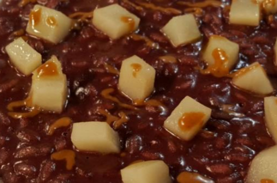 Risotto all’amarone, pasta di nocciole e topinambur fondenti Risotto all’amarone, pasta di nocciole e topinambur fondenti