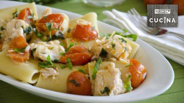 Paccheri con persico e pomodorini