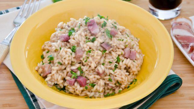 Risotto alla birra, pancetta e robiola