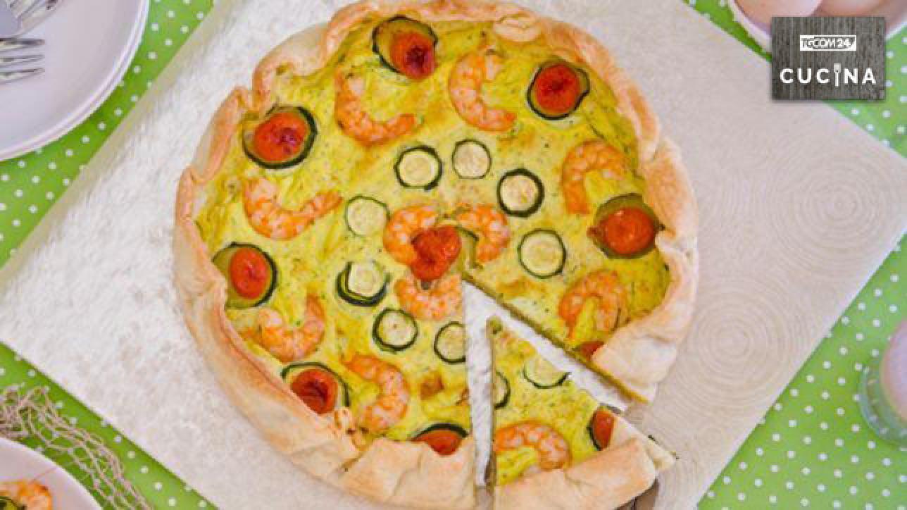 Quiche gamberi e zucchine, friabile guscio con mix di gusto