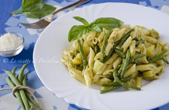Pennette al pesto, patate e fagiolini