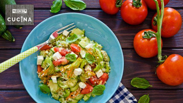 Bulgur con primosale e fiori di zucca