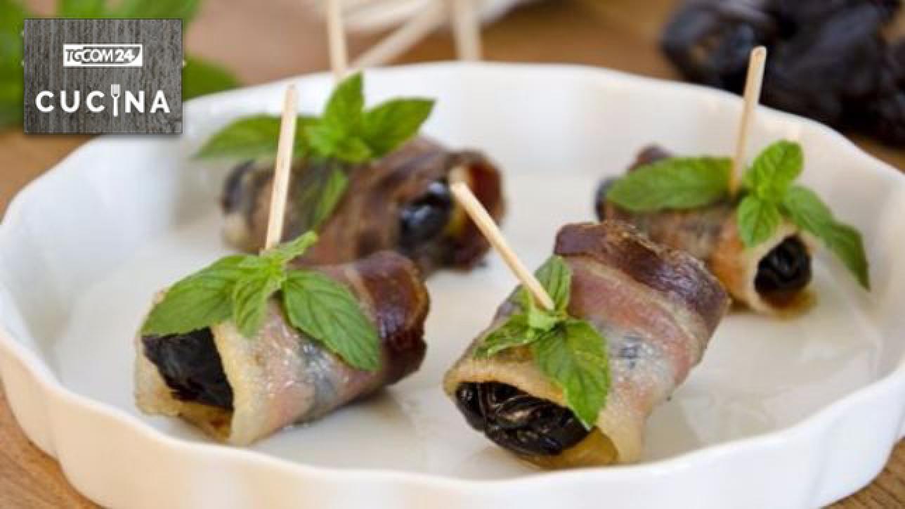 Involtini di pancetta e prugne