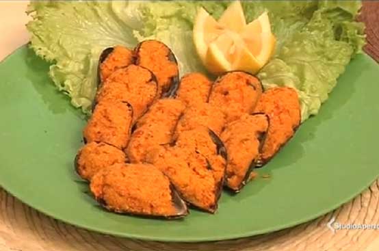 Cozze ripiene gratinate Cozze ripiene gratinate