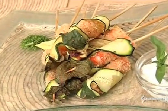 Spiedini di gamberi con zucchine Spiedini di gamberi con zucchine
